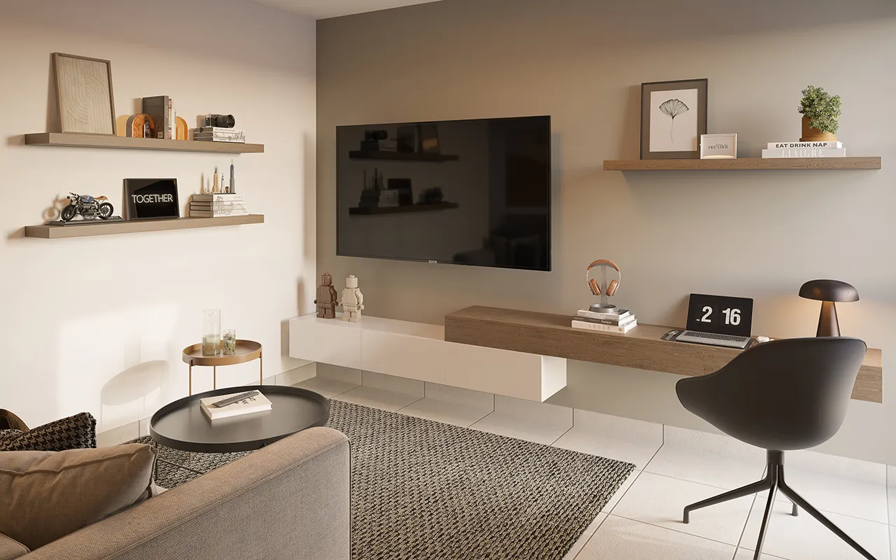 Zákia. Flex space, PA terraza y área de lavado interior