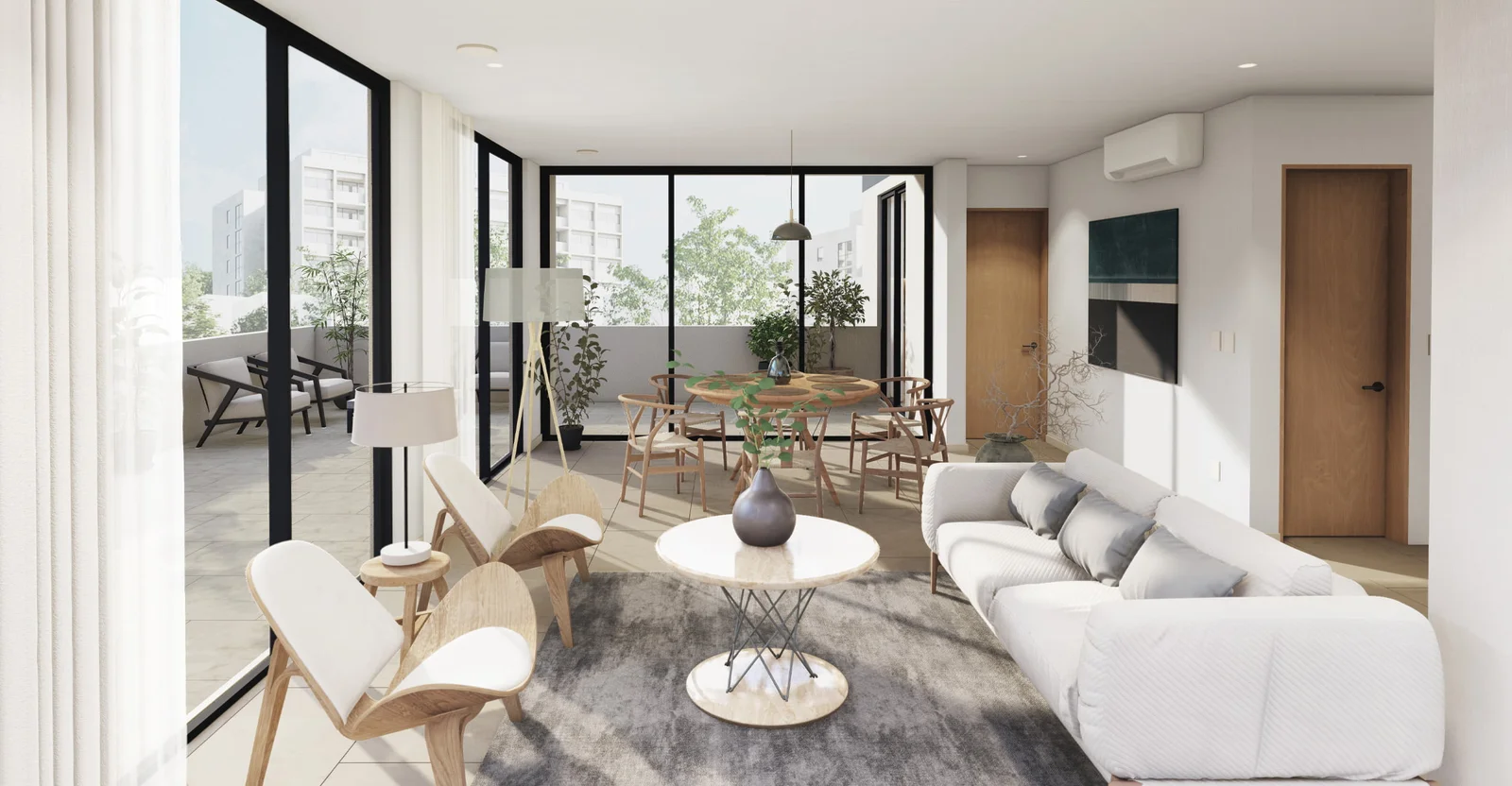 Altos Juriquilla. Sonido ambiente, cocina equipada, área de lavado interior y terraza
