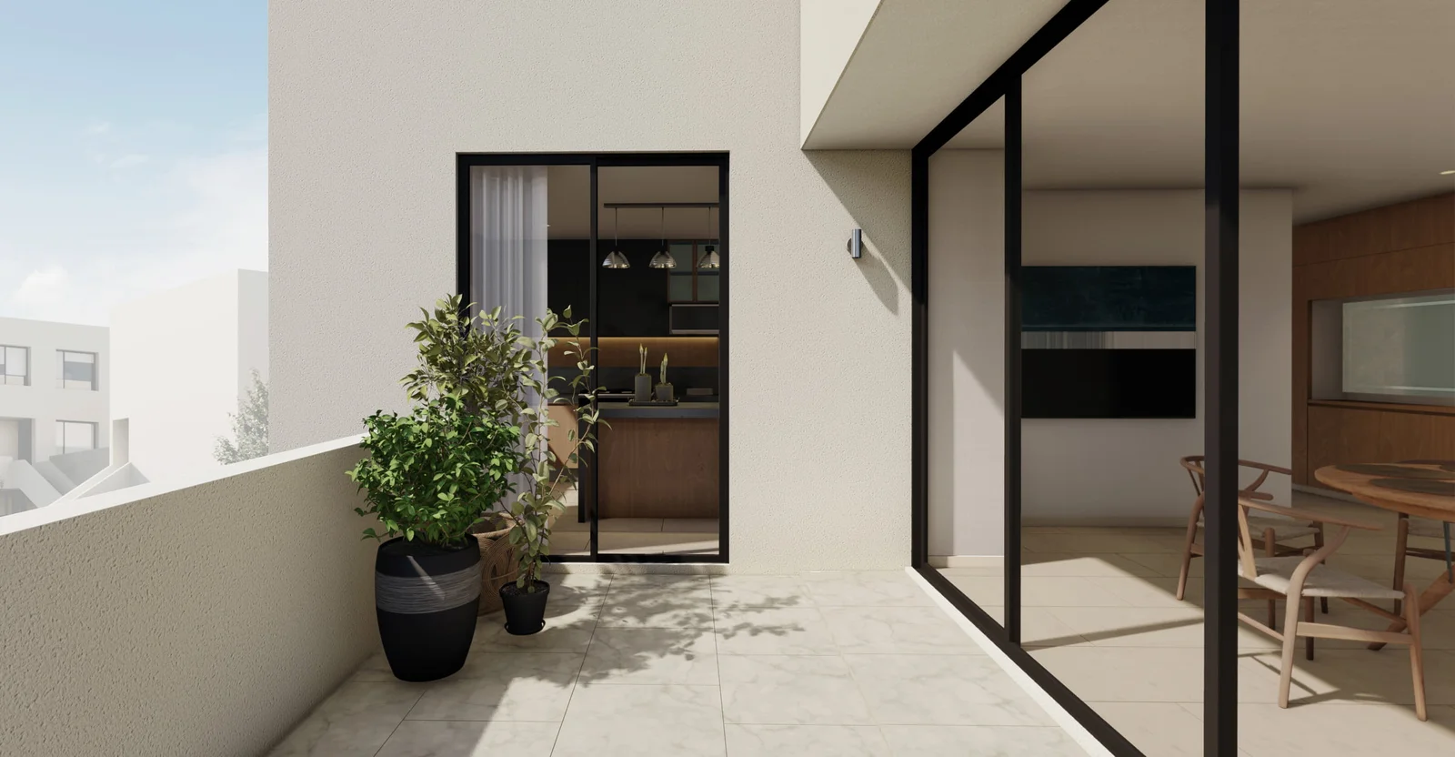 Altos Juriquilla. Sonido ambiente, cocina equipada, área de lavado interior y terraza